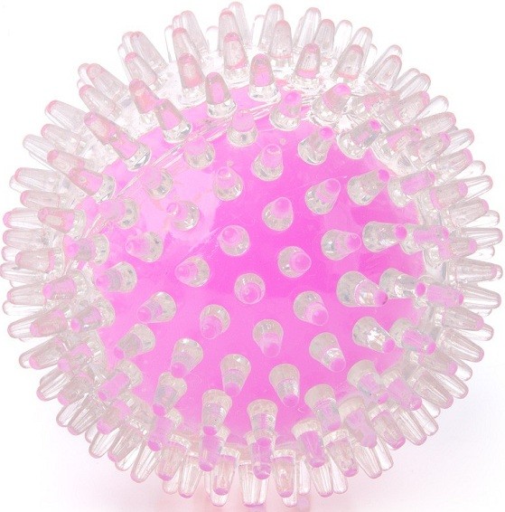 Jucarie minge TPR dental pink 9 cm