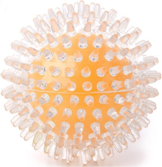 Jucarie minge TPR dental yellow 9 cm