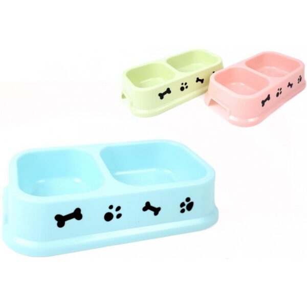 Castron dublu pvc color 24 x 11 x 5 cm