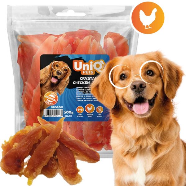 jerky cu carnita pui uniq 500 g