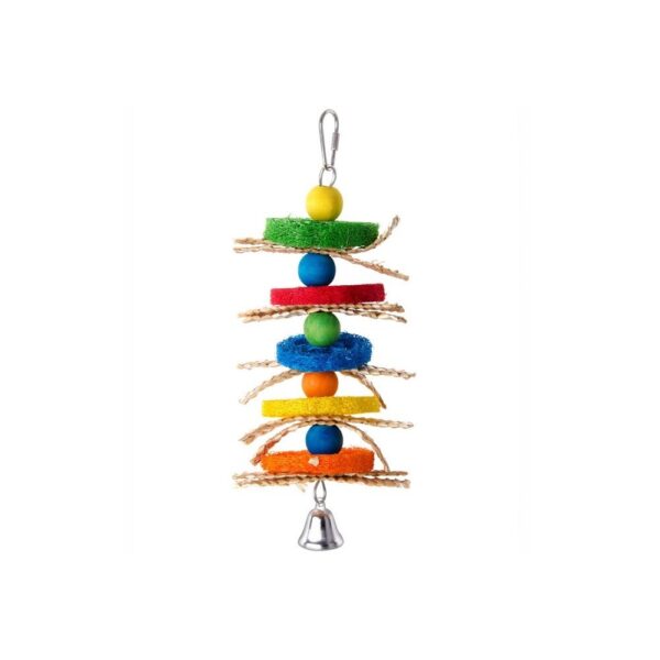 Jucarie color & clopotel pt pasari 28 cm