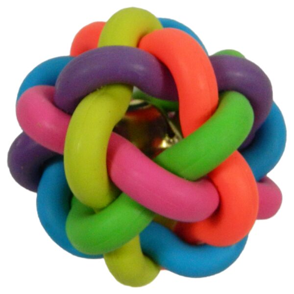 Jucarie minge impletita & clopotel 6 cm
