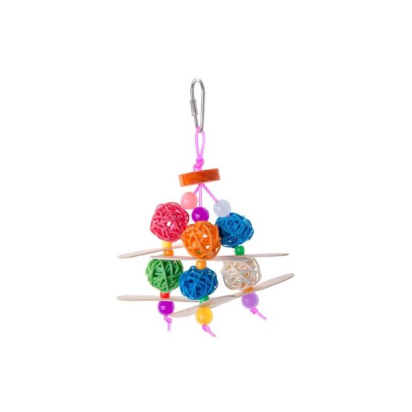 Jucarie mingi color pt pasari 15 cm