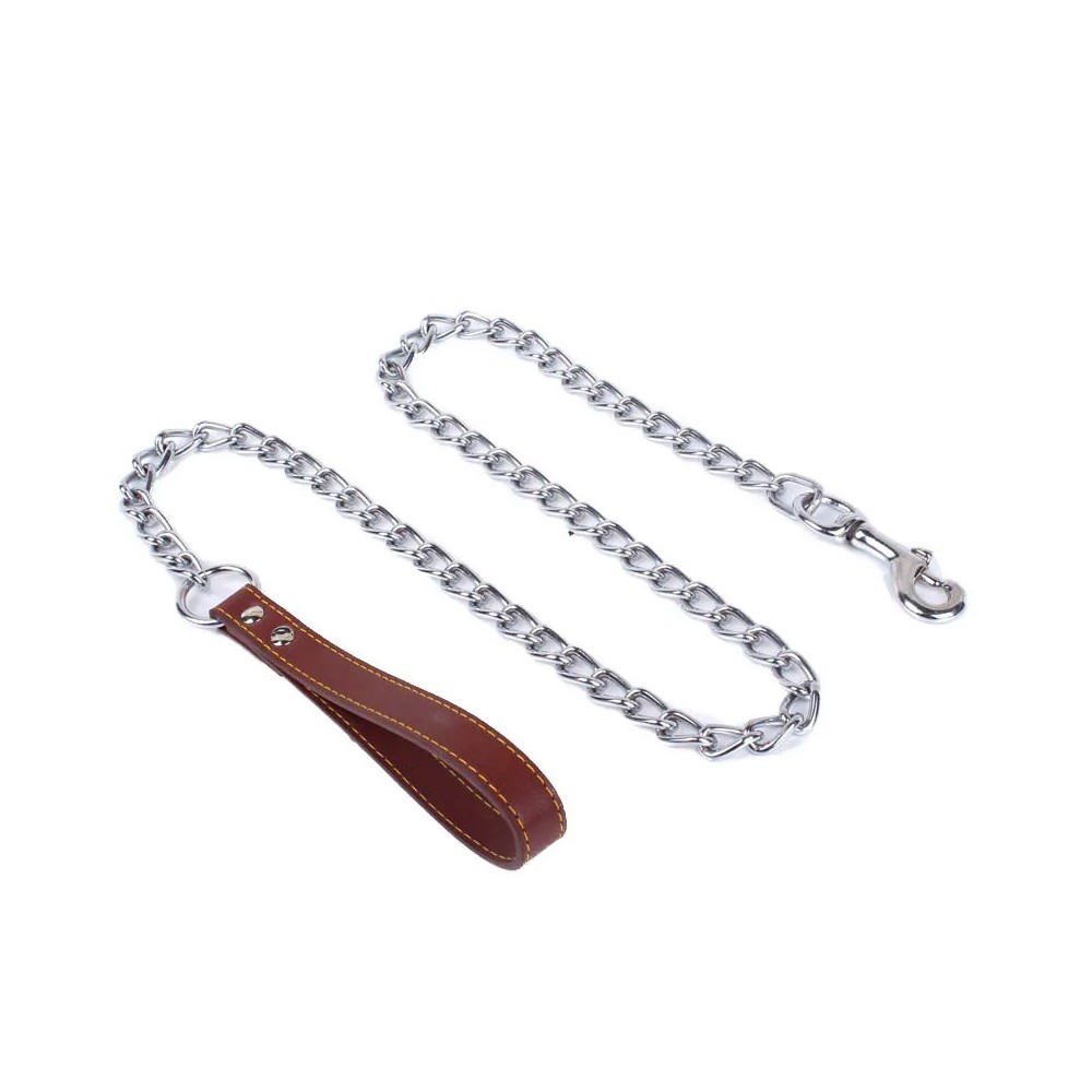 lesa-lant-3-mm-120-m-maner-piele-culoare-maro lesa lant 3 mm 120 m maner piele culoare maro