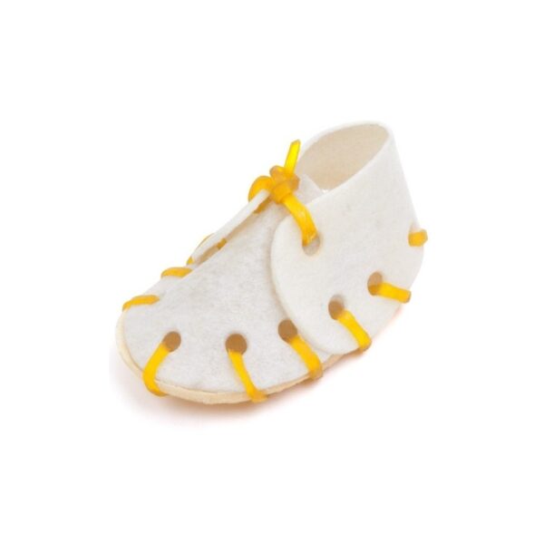 papuc din piele naturala alba lungime 12 cm 1