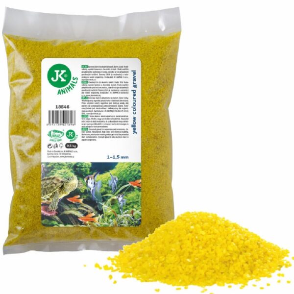 Pietriș decorativ pt acvariu galben 1-1,5 mm - 0,5 kg