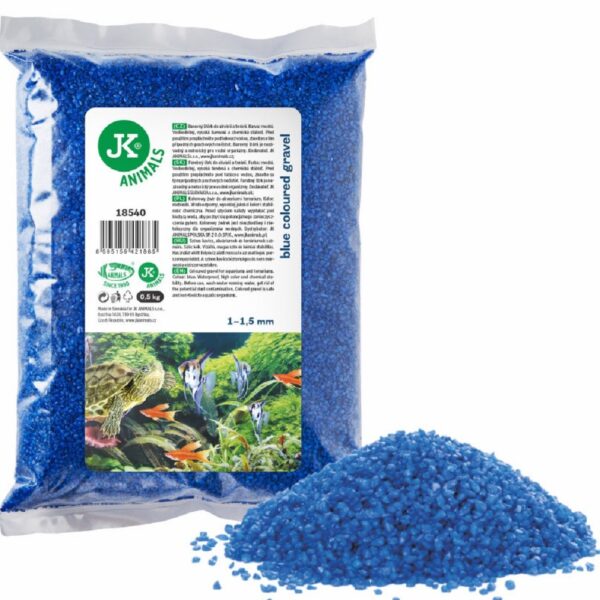 Pietriș decorativ pt acvariu albastru 1-1,5 mm - 0,5 kg