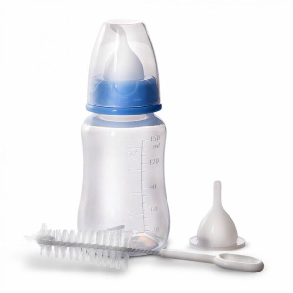 Set sticla cu biberon si perie 150 ml