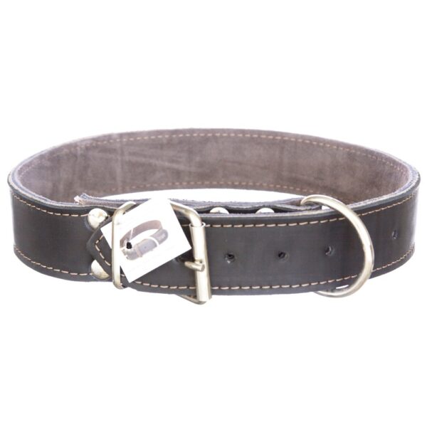 Zgarda din piele groasa 4 cm/80 cm negru