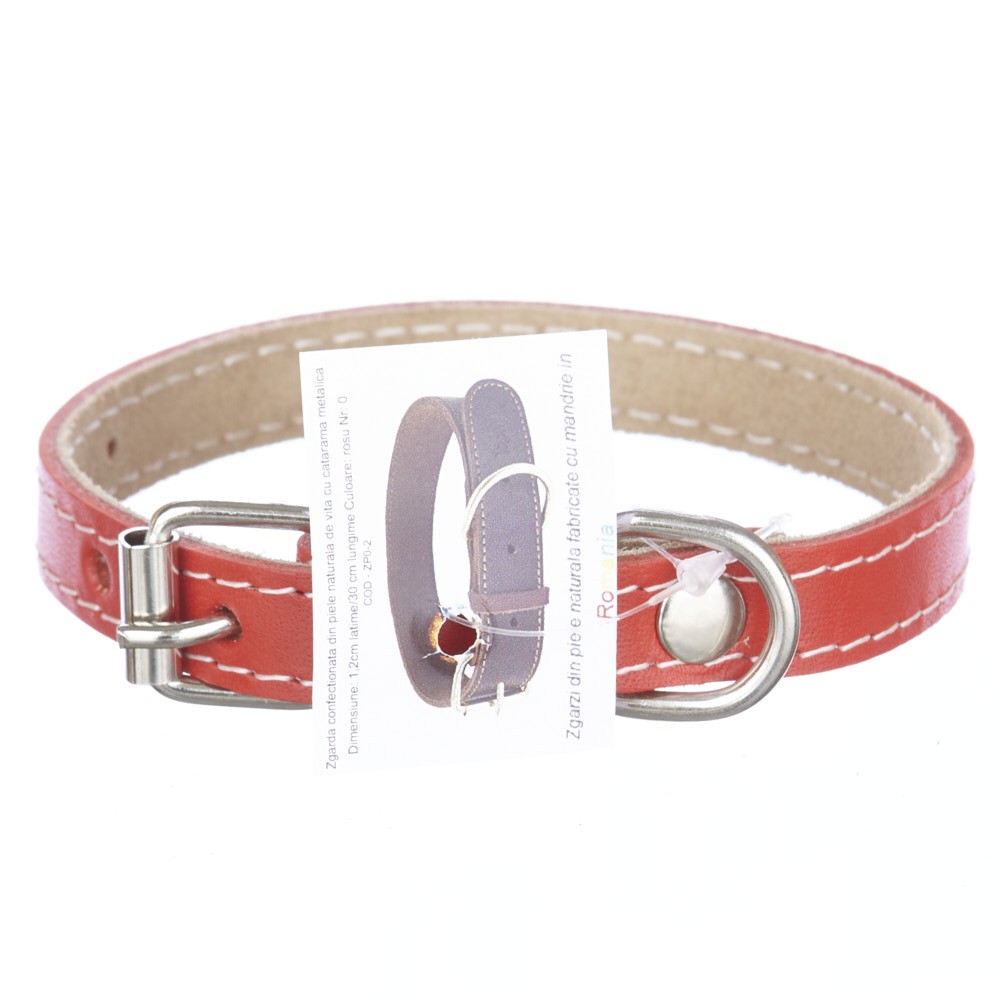 zgarda-piele-14-cm30-cm-nr-0-rosu zgarda piele 14 cm30 cm nr 0 rosu