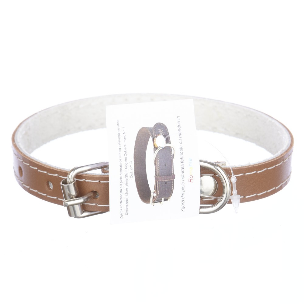 zgarda-piele-15-cm35-cm-nr-1-maro zgarda piele 15 cm35 cm nr 1 maro