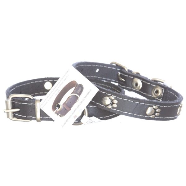 zgarda piele cu ornamente nr 0 culoare negru