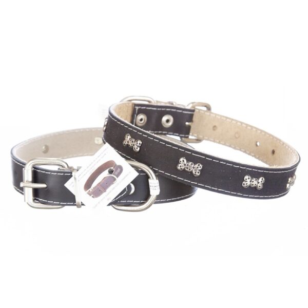 zgarda piele cu ornamente nr 3 culoare negru
